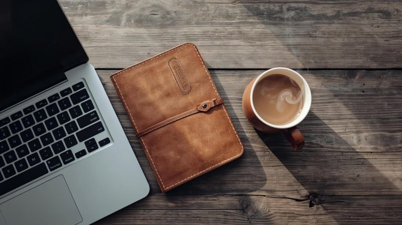 Blogger working on a laptop with coffee and notebook, illustrating the use of best WordPress plugins for beginners to grow a blog safely.