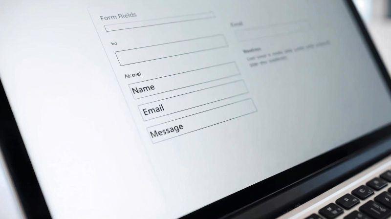 WordPress contact form plugin interface showing form fields and drag-and-drop builder, included in the best WordPress plugins for beginners.