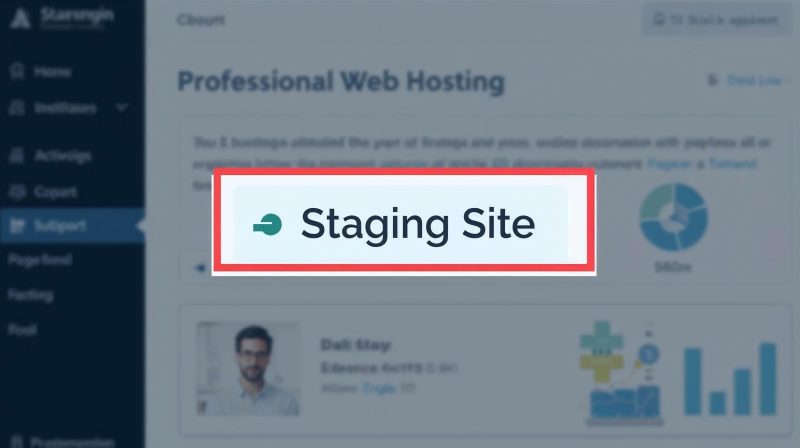WordPress staging site dashboard showing testing environment before installing plugins, included in best WordPress plugins for beginners guide.