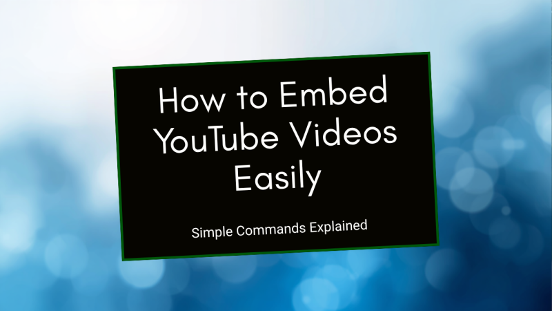How to use YouTube embed commands